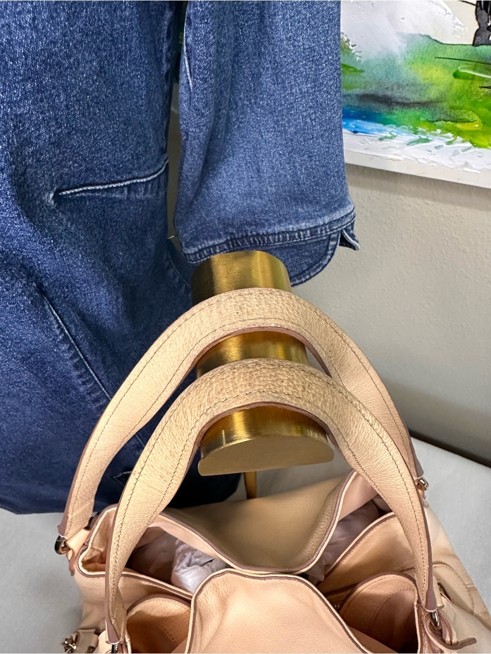 Coach Phoebe Horse & Carriage Debossed Leather Shoulder Bag in Peach 2014 - Picture 7 of 12